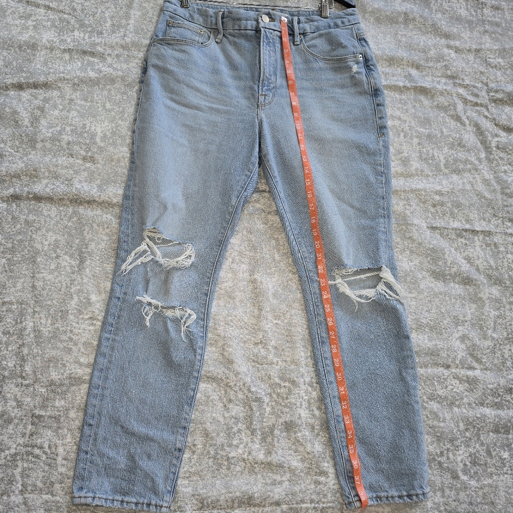 Good American  With Zara Classic Blue Distressed Women's Jeans - Picture 3 of 7